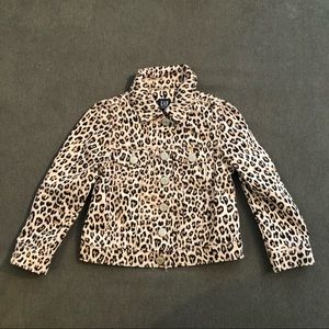 GAP Girls Leopard Jean Jacket size 4